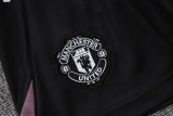 2025-26 Man Utd Grey purple Tank top and shorts suit #D25123
