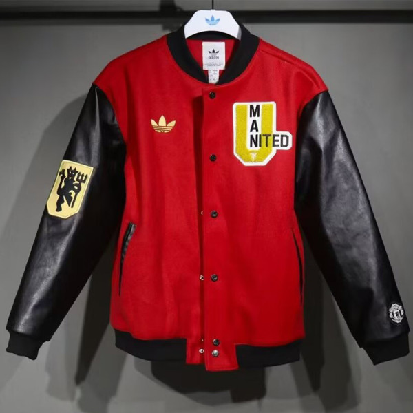 2025-26 Man Utd Red Cotton Baseball Jacket