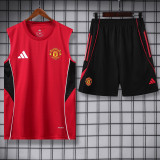 2025-26 Man Utd Red Tank top and shorts suit