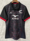 2025 New Zealand Black Home Polo Rugby Jersey (有领)