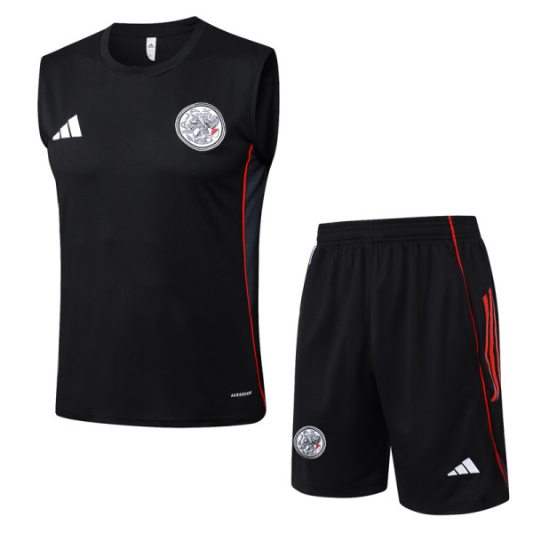 2025-26 Ajax Black Tank top and shorts suit #D25196