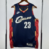 2025-26 Cleveland Cavaliers JAMES #23 Royal blue Retro Top Quality Hot Pressing NBA Jersey (V领)