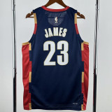 2025-26 Cleveland Cavaliers JAMES #23 Royal blue Retro Top Quality Hot Pressing NBA Jersey (V领)
