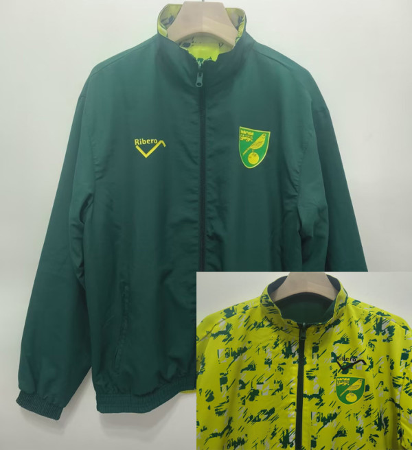 1992 Norwich City Green & Fluorescent green Retro Double Sided Windbreaker (双面风衣)