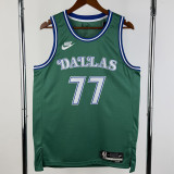 2025-26 Dallas Mavericks DONCIC #77 Green Retro Top Quality Hot Pressing NBA Jersey