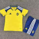 2026-27 Sweden Home Kids Soccer Jersey