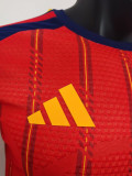 2026-27 Spain Home Long Sleeve Player Version Soccer Jersey (长袖球员)(带2星)