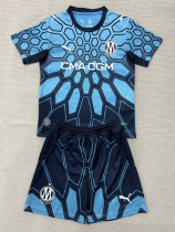 2026-27 Marseille Blue Goalkeeper Kids Soccer Jersey