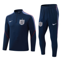 2026-27 England Royal blue Half Pull Tracksuit (半拉链)