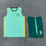 2026-27 Brazil Jordan Light green Tank top and shorts suit
