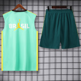 2026-27 Brazil Jordan Light green Tank top and shorts suit
