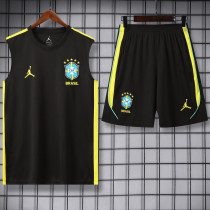 2026-27 Brazil Jordan Black Tank top and shorts suit
