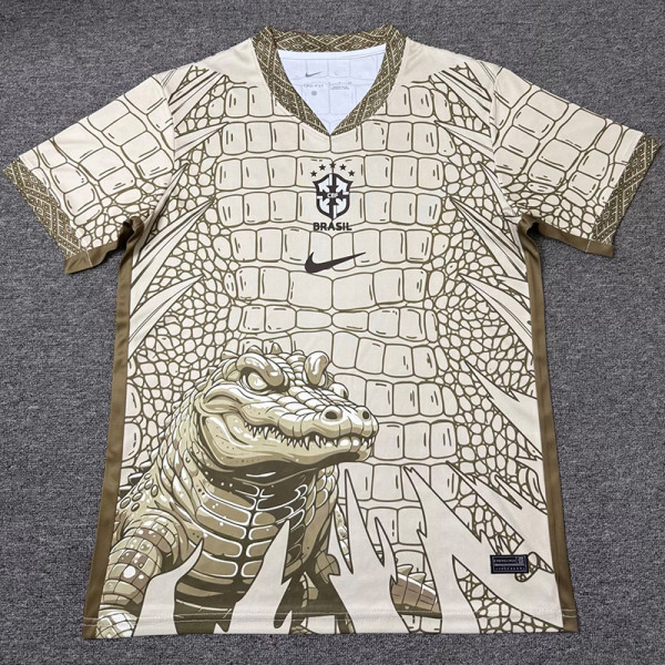2026-27 Brazil Khaki Special Edition Fans Training shirts (鳄鱼图 )