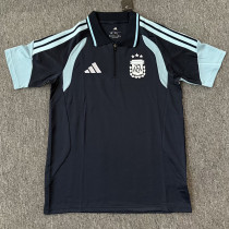 2026-27 Argentina Royal blue Polo Short Sleeve (半拉链)