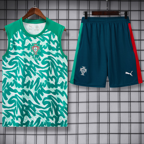 2026-27 Portugal Green Tank top and shorts suit