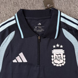 2026-27 Argentina Royal blue Polo Short Sleeve (半拉链)