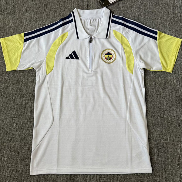 2026-27 Fenerbahce White Polo Short Sleeve (半拉链)
