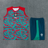 2026-27 Portugal Red Green Tank top and shorts suit
