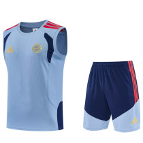 2026-27 Bayern Gray Blue Tank top and shorts suit