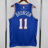 2021-22 Knicks BRUNSON #11 Blue Top Quality Hot Pressing NBA Jersey (Trapeze Edition) 飞人版