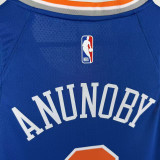 2022-23 Knicks ANUNOBY #8 Blue Top Quality Hot Pressing NBA Jersey