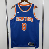 2022-23 Knicks ANUNOBY #8 Blue Top Quality Hot Pressing NBA Jersey