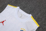 2026-27 Brazil Jordan White Tank top and shorts suit #D26064