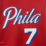 2022-23 76ERS BROWN #7 Red Top Quality Hot Pressing NBA Jersey (Trapeze Edition) 飞人版