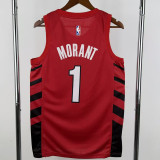 2022-23 Trail Blazers MORANT #1 Red Top Quality Hot Pressing NBA Jersey (Trapeze Edition)飞人版