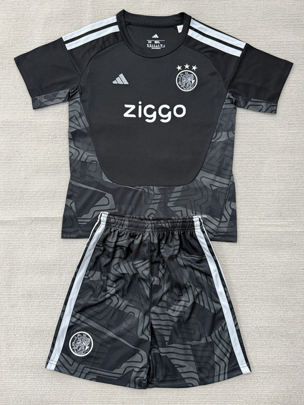 2026-27 Ajax Black Goalkeeper Kids Soccer Jersey