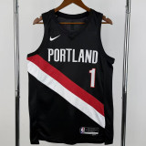 2025-26 Trail Blazers MORANT #1 Black Top Quality Hot Pressing NBA Jersey (V领)