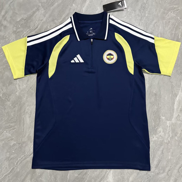 2026-27 Fenerbahce Royal blue Polo Short Sleeve (半拉链)