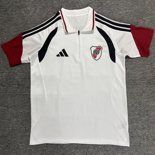 2026-27 River Plate White Polo Short Sleeve (半拉链)