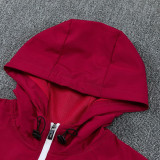 2026-27 Portugal Red blue Windbreaker Suit (Hoodie)(风衣套装)