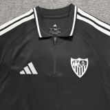 2026-27 Sevilla Black Polo Short Sleeve (半拉链)