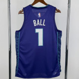 2022-23 Hornets BALL #1 Purple Top Quality Hot Pressing NBA Jersey (Trapeze Edition) 飞人版