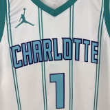Hornets BALL #1 White Top Quality Hot Pressing NBA Jersey (Trapeze Edition) 飞人版