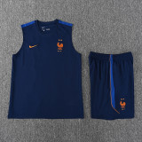 2026-27 France Royal blue Tank top and shorts suit