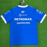 2026 Mercedes Blue T-Shirts Racing Suit (Football Jersey Size)(圆领)