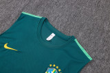 2026-27 Brazil Dark green Tank top and shorts suit #D26083
