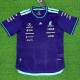 2026 Mercedes Purple T-Shirts Racing Suit (Slim-fit style)(圆领)球员