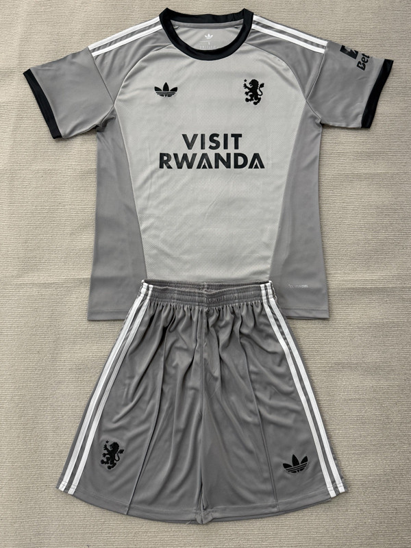 2026-27 Aston Villa Grey Goalkeeper Kids Soccer Jersey