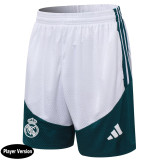 2026-27 RMA White Player Version Training Shorts Pants (球员短裤)