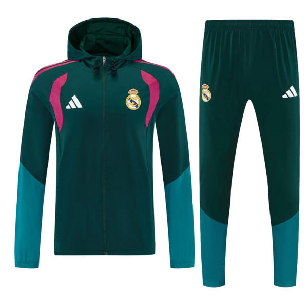 2026-27 RMA Dark green Windbreaker Suit (Hoodie)(风衣套装)