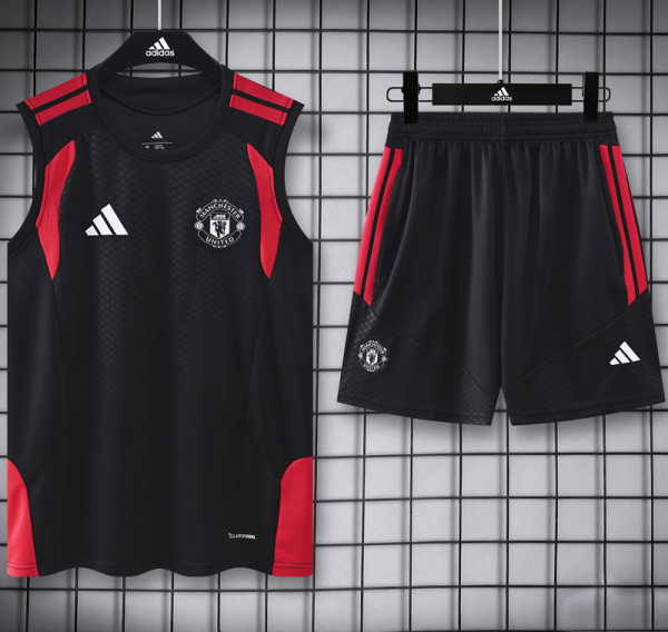 2026-27 Man Utd Black Tank top and shorts suit