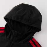 2026-27 Man Utd Black Windbreaker Suit (Hoodie)(风衣套装)