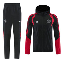 2026-27 Man Utd Black Windbreaker Suit (Hoodie)(风衣套装)