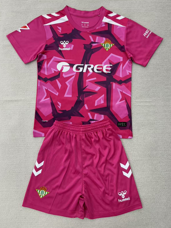 2026-27 Real Betis Pink Goalkeeper Kids Soccer Jersey