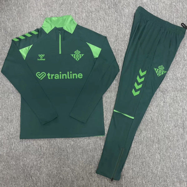 2026-27 Real Betis Green Half Pull Tracksuit (Pants Have Pocket)(半拉链)