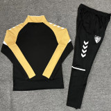 2026-27 Malaga Black Half Pull Tracksuit (Pants Have Pocket)(半拉链)